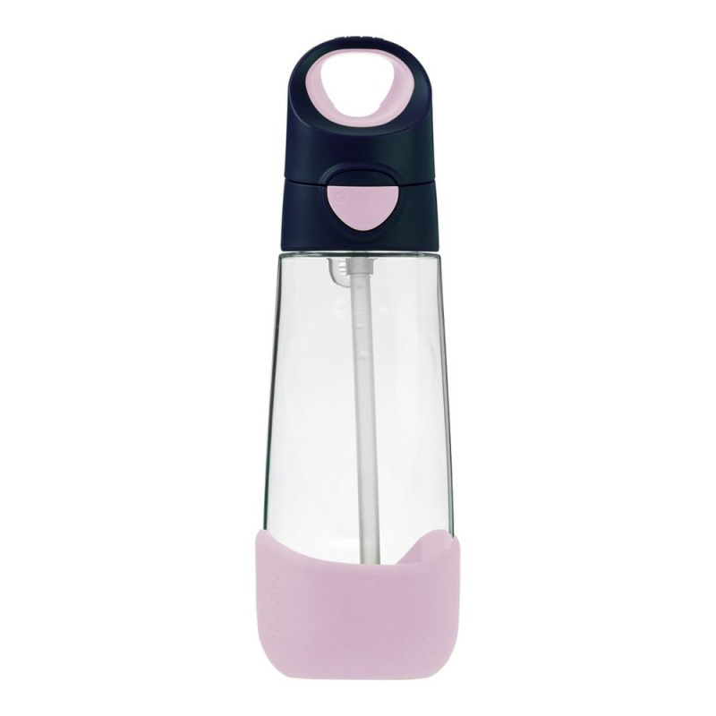 b.box Láhev na pití s brčkem 600 ml - indigo/růžová