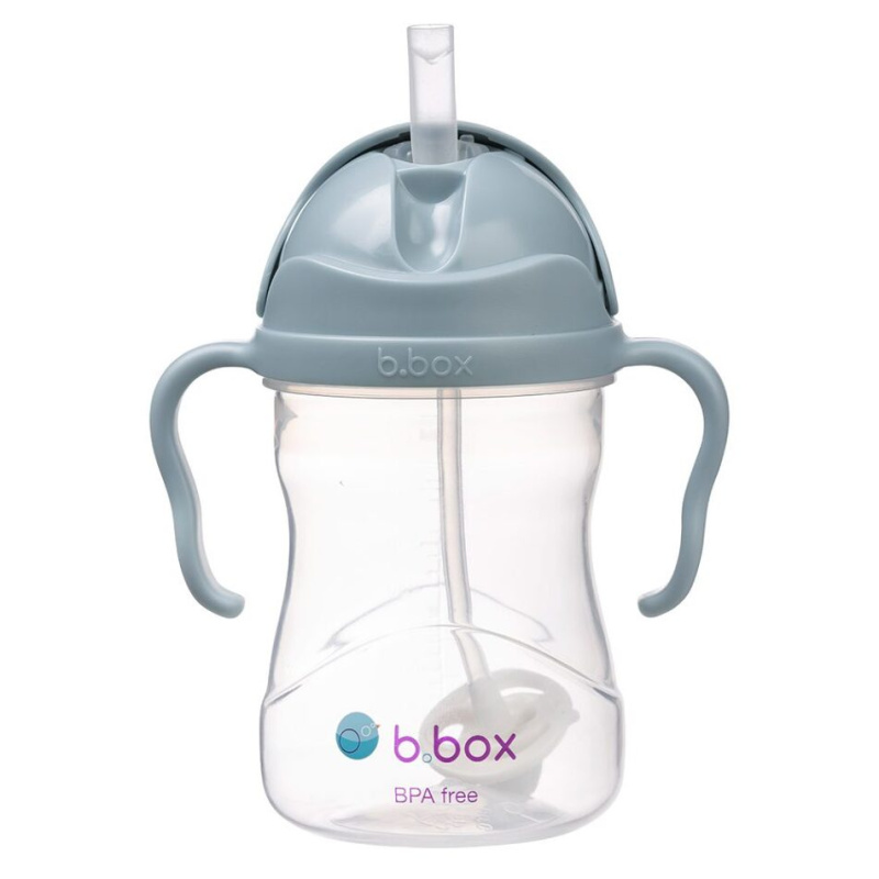 B.box Hrneček s brčkem - modrý 240 ml