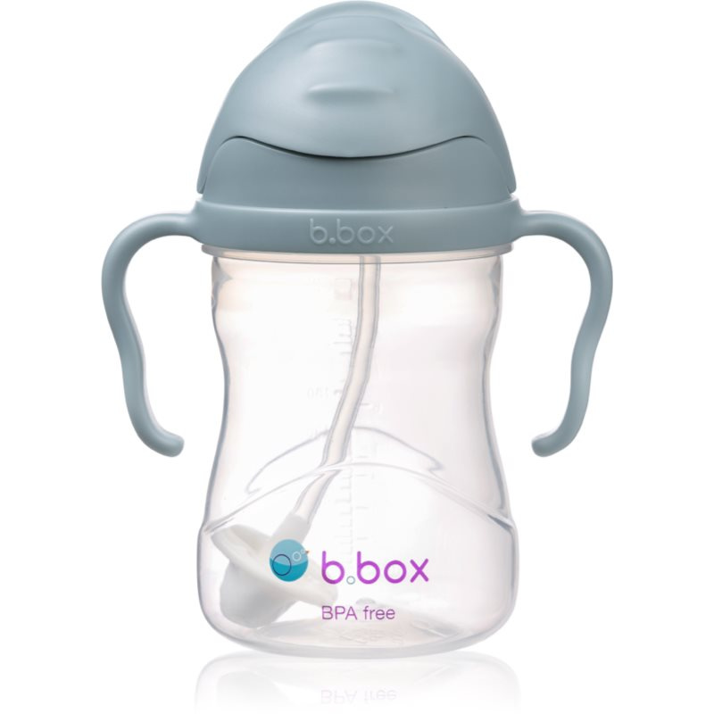 B.box Hrneček s brčkem - modrý 240 ml