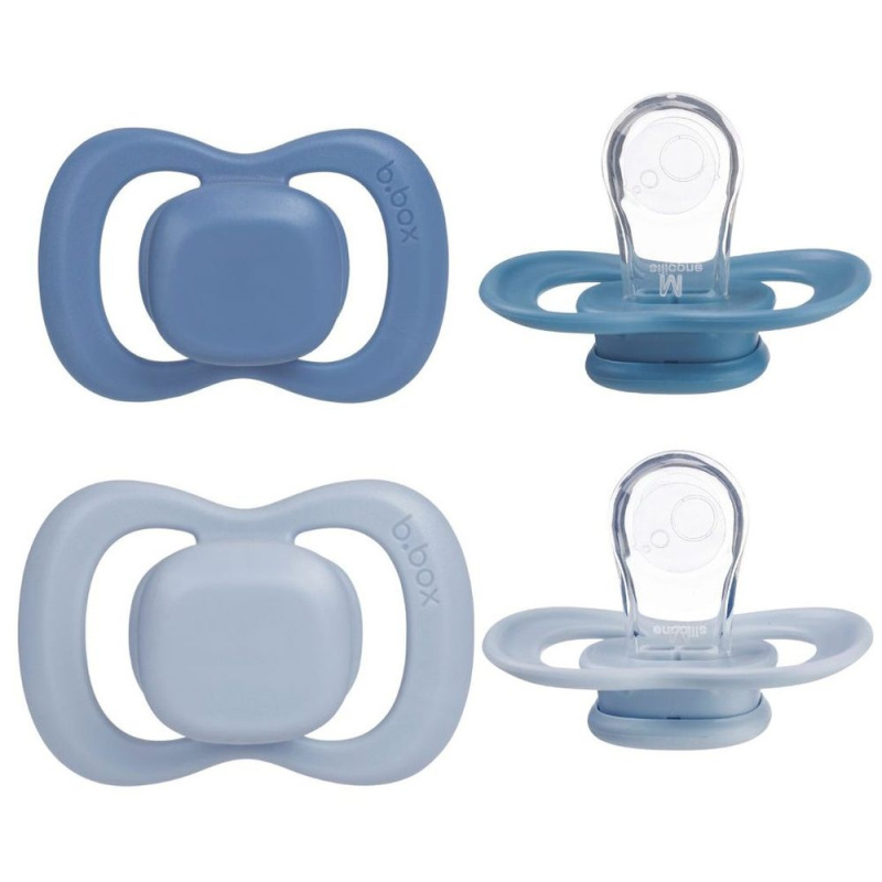 b.box Dudlíky silikonové 6m+, 2ks - světle a tmavě modrý