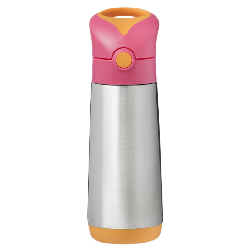 B.box Termoska na pití s brčkem 500 ml - růžová/oranžová