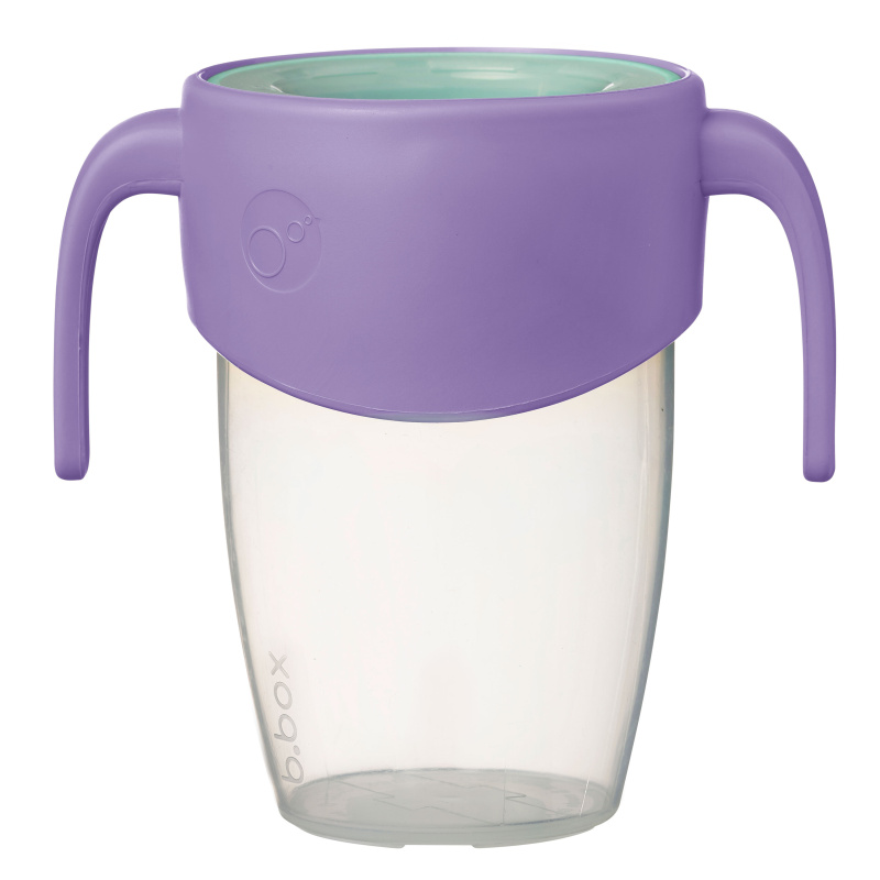 b.box 360° netekoucí učící hrneček 250 ml - fialová/zelená
