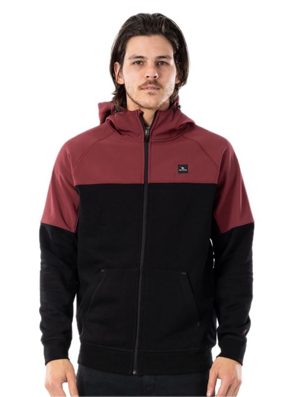 Rip curl pánská mikina Anti Series Viral Zip Thru Maroon | Černá | Velikost XL