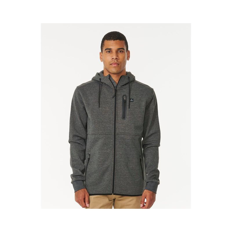 Rip curl pánská mikina Anti Series Departed Charcoal Marle | Šedá | Velikost M