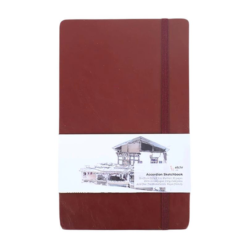 Skicák Etchr Accordion Sketchbook hot press (220g/m2, 15 listů) 13x21cm