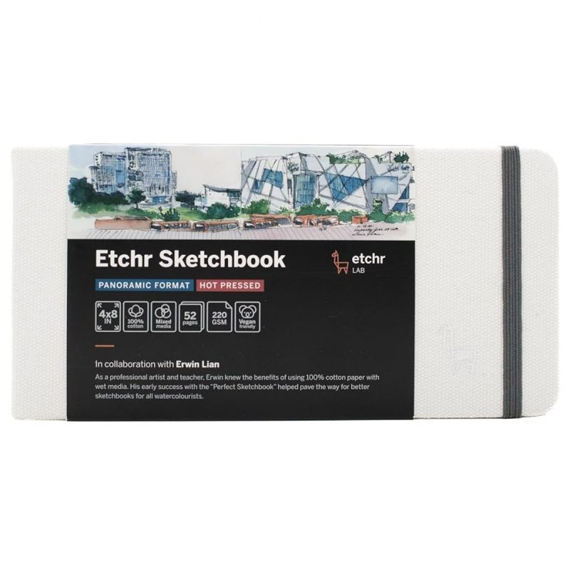 Skicák Etchr Sketchbook Panoramic hot press (220g/m2, 26 listů) 21×10cm