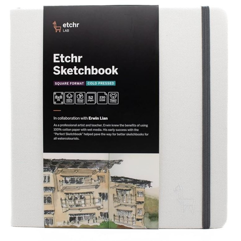 Skicák Etchr Sketchbook Portrét cold press (230g/m2, 26 listů) 20,3×20,3cm