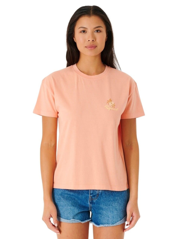 Rip curl dámské tričko The Tropics Relaxed Light Coral | Červená | Velikost S
