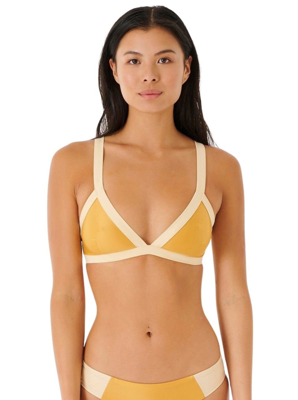 Rip curl dámský horní díl plavek Mirage Colour Block Tri Gold | Zlatá | Velikost XS