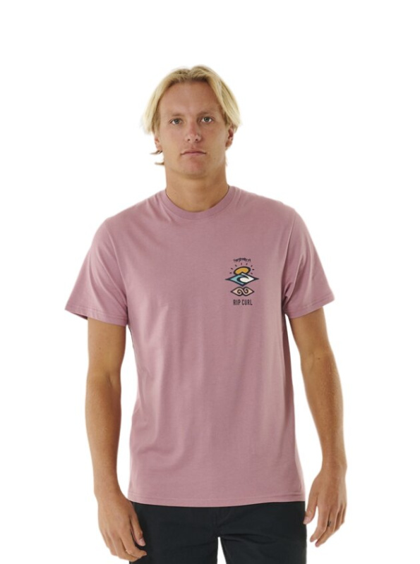 Rip curl pánské tričko Search Icon Mauve | Fialová | Velikost L | 100% bavlna