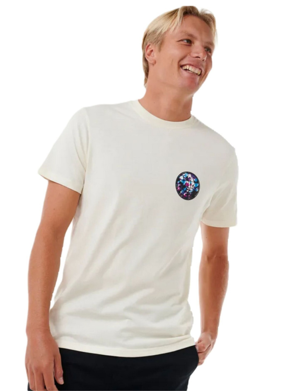 Rip curl pánské tričko Wettie Passage Icon Bone | Bílá | Velikost M | 100% bavlna