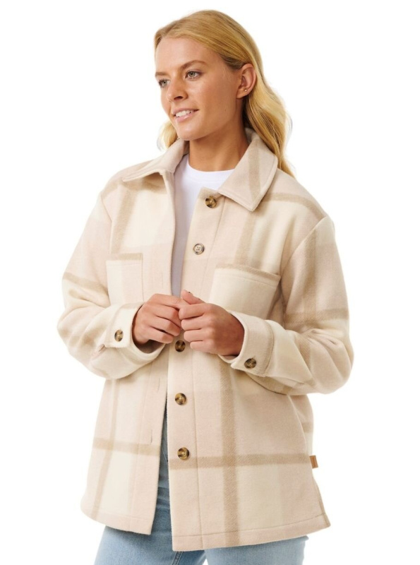 Rip curl dámská bunda Soleil Check Shacket Natural | Písková | Velikost S