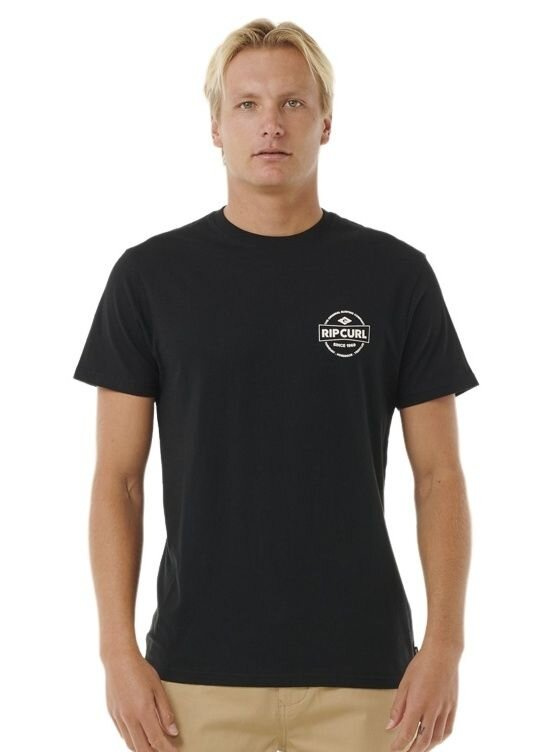 Rip curl pánské tričko Staple Black | Černá | Velikost L | 100% bavlna
