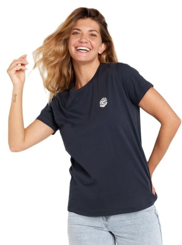 Rip curl dámské tričko Re-Entry Crew Navy | Modrá | Velikost S | 100% bavlna