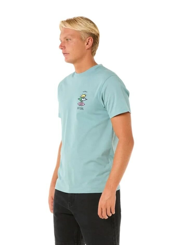 Rip curl pánské tričko Search Icon Blue Lagoon | Modrá | Velikost XL | 100% bavlna