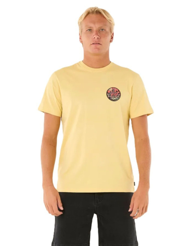 Rip curl pánské tričko Wettie Passage Icon Straw | Žlutá | Velikost M | 100% bavlna