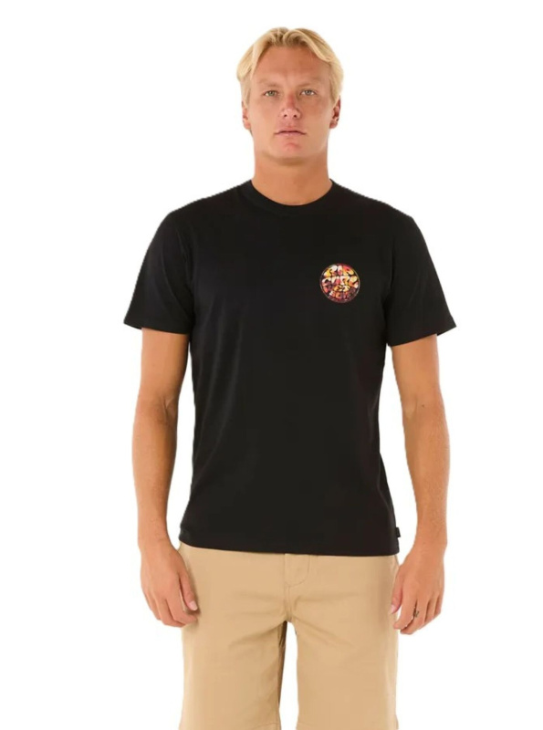 Rip curl pánské tričko Wettie Passage Icon Black | Černá | Velikost L | 100% bavlna