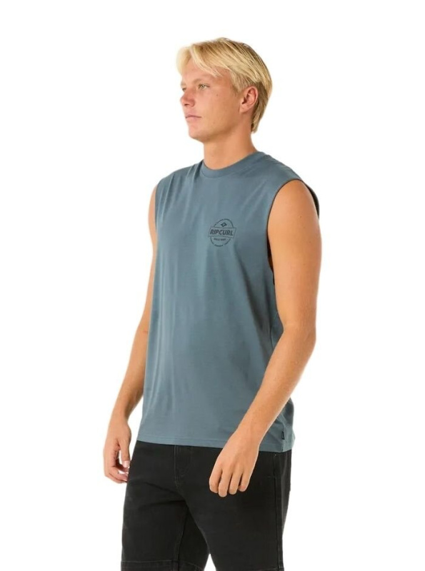Rip curl pánské tílko Stapler Muscle Pine Night | Modrá | Velikost S | 100% bavlna