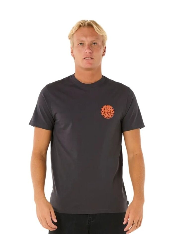 Rip curl pánské tričko Wettie Icon Washed Black | Černá | Velikost L | 100% bavlna