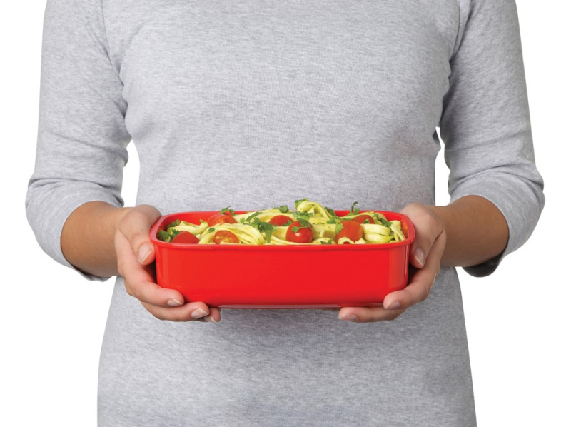 Sistema Microwave box na ohřev jídla 1,25 l červená