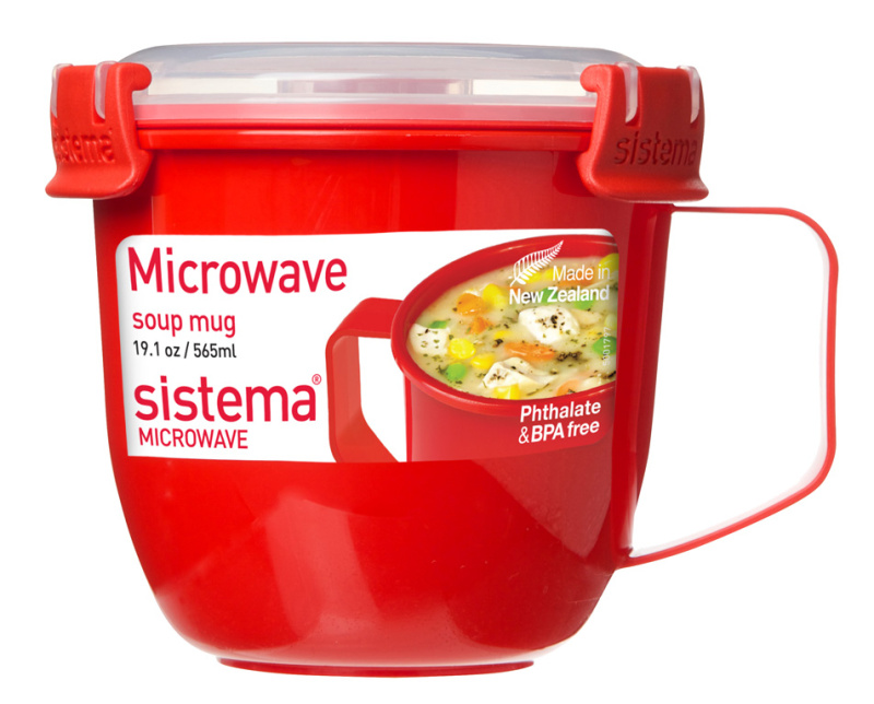 Sistema Hrnek na polévku Microwave soup mug 565 ml, červená