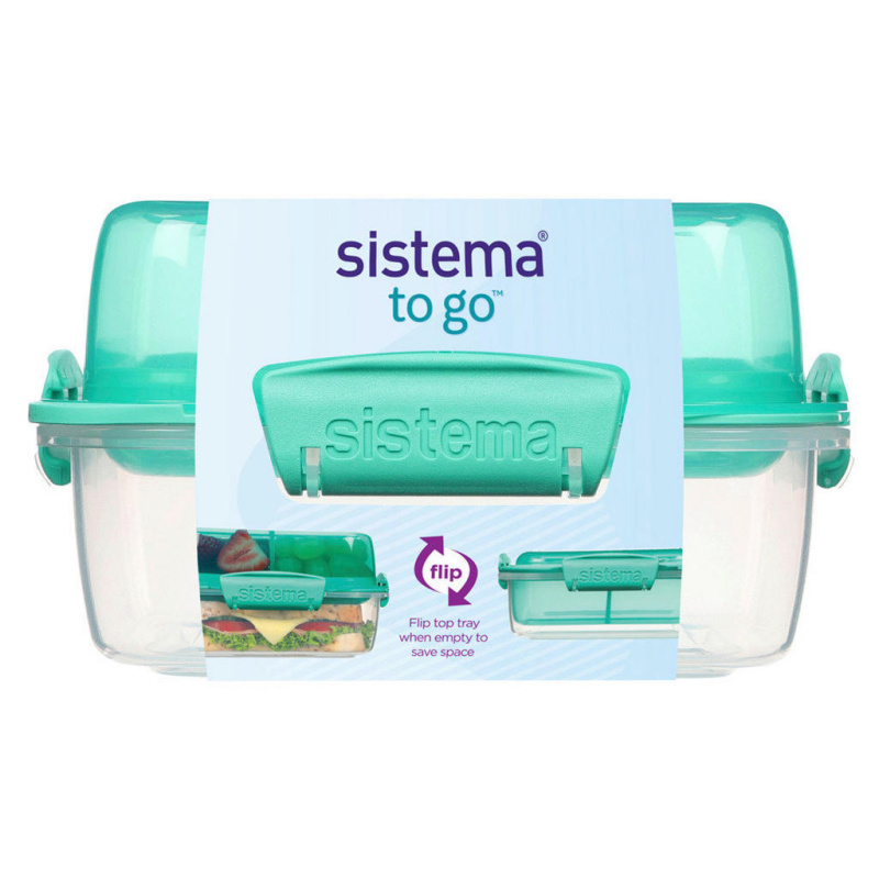 Sistema Dělený svačinový box To Go LunchStack Square 1,24 l, mix barev