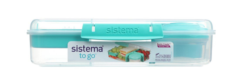 SISTEMA To Go Tříkomorová krabička s nádobou a miskou zelená  1,48 l