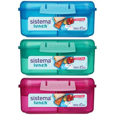 Sistema Lunch 3 komorová krabička s miskou a 2 tácky 1,25 l mix