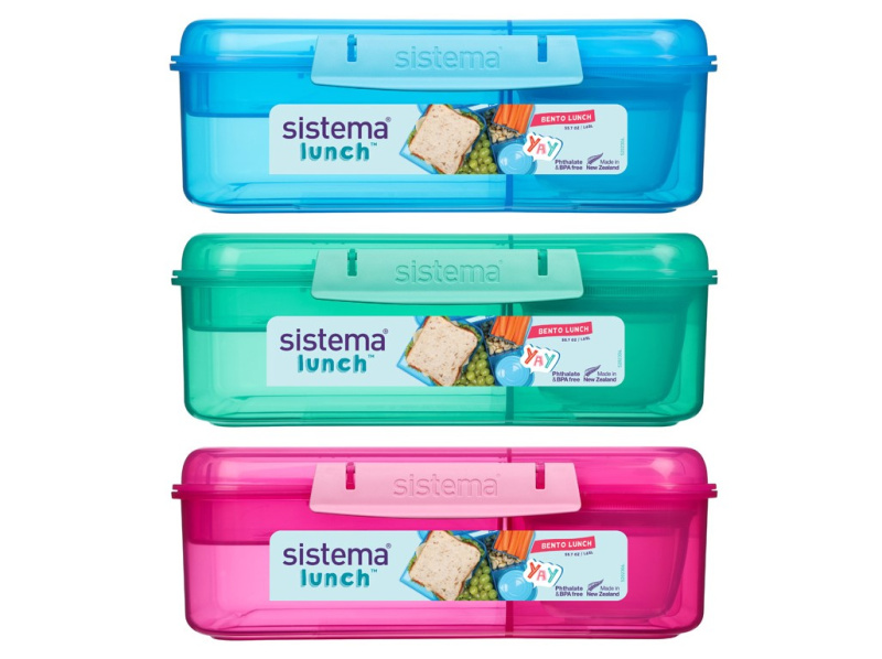 Sistema Lunch 3 komorová krabička s 2 tácky a kelímkem 1,65 l mix