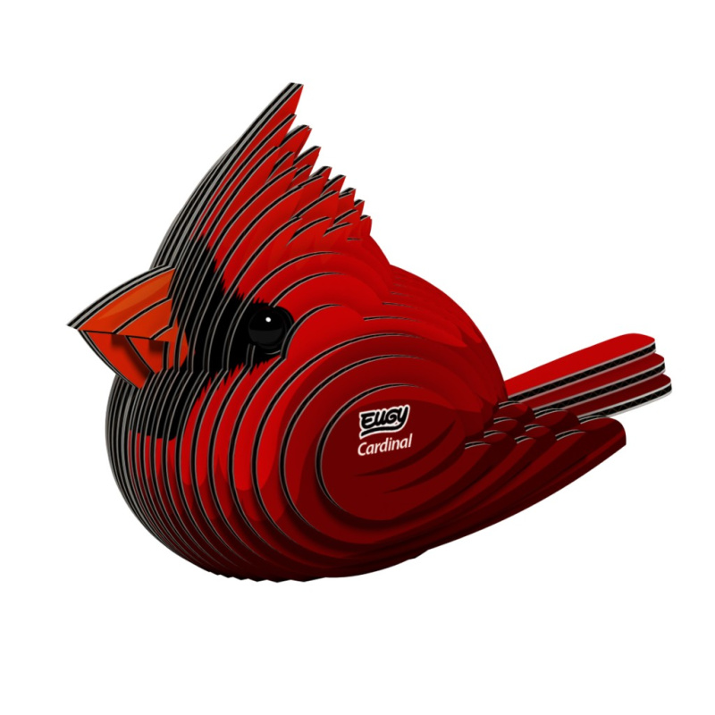 Eugy kardinál červený 3d kartonová skládačka