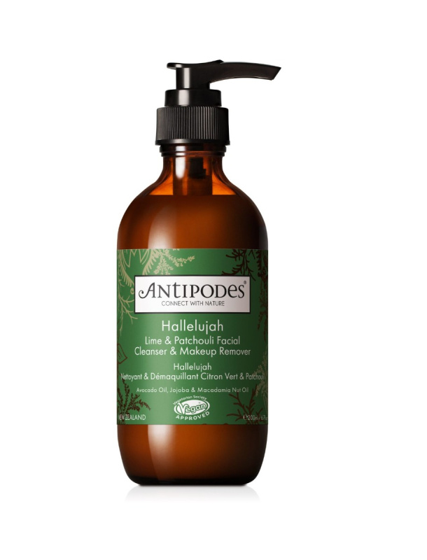 Antipodes Hallelujah Lime & Patchouli čisticí a odličovací gel na obličej 200 ml