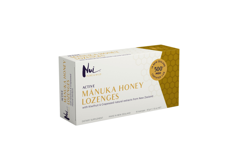 NUI PURE & WILD | NUI Manuka Med Pastilky (Příchutě) - 45g (16ks) - Kiwi a Hroznová jádra