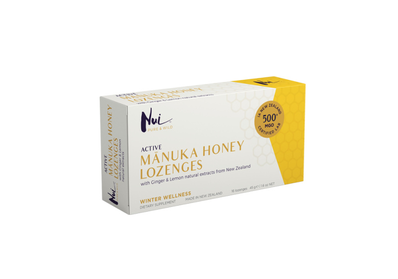 NUI PURE & WILD | NUI Manuka Med Pastilky (Příchutě) - 45g (16ks) - Citrón a Zázvor