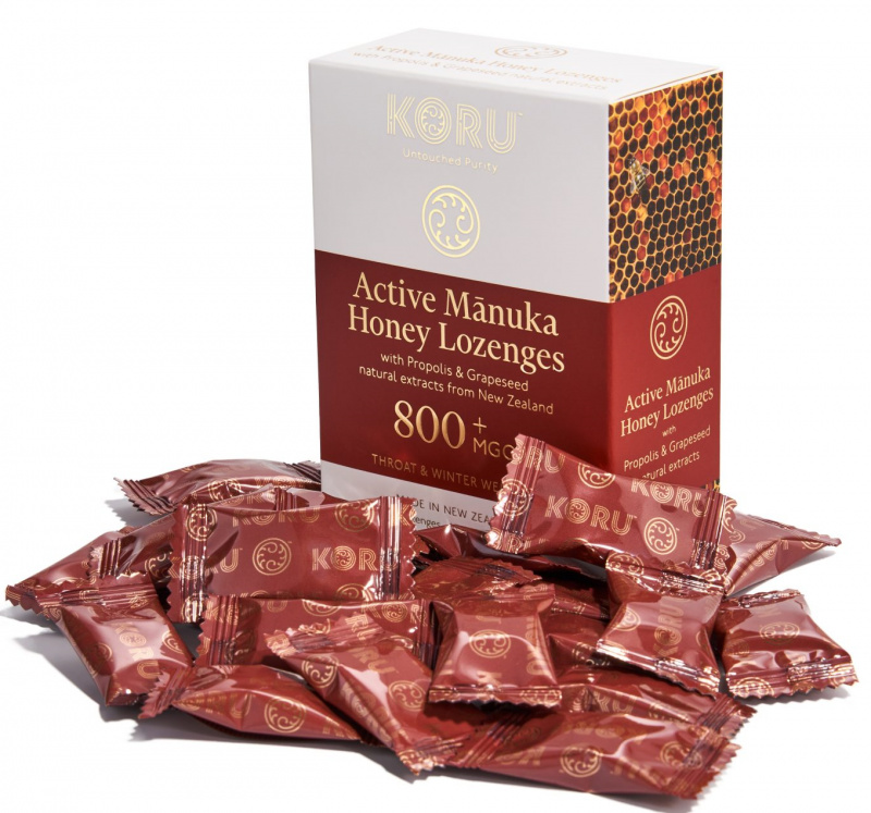 MANUKA PASTILKY (MGO 800+) - 24ks - 67g (KORU) - Propolis a Hroznová jádra