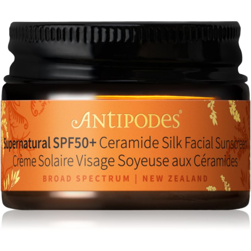 Antipodes Supernatural SPF50+ Ceramide Silk Facial Sunscreen ochranný pleťový krém s ceramidy SPF 50+ 15 ml