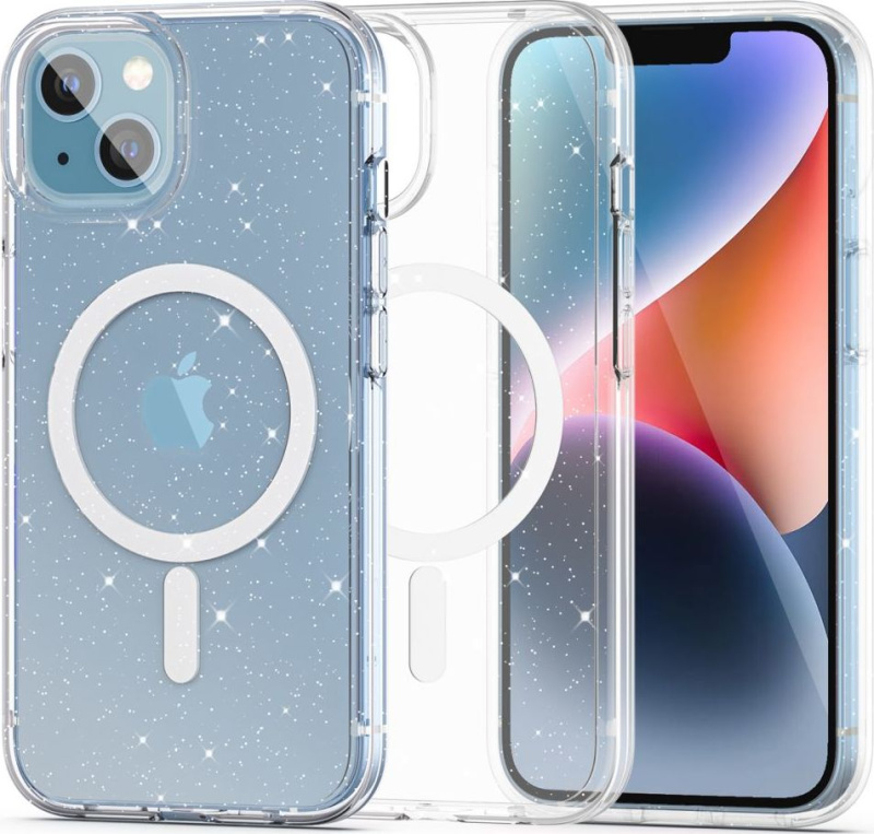 Tech-Protect Ochranný kryt pro iPhone 13 / 14 - Tech-Protect, FlexAir Hybrid MagSafe Glitter