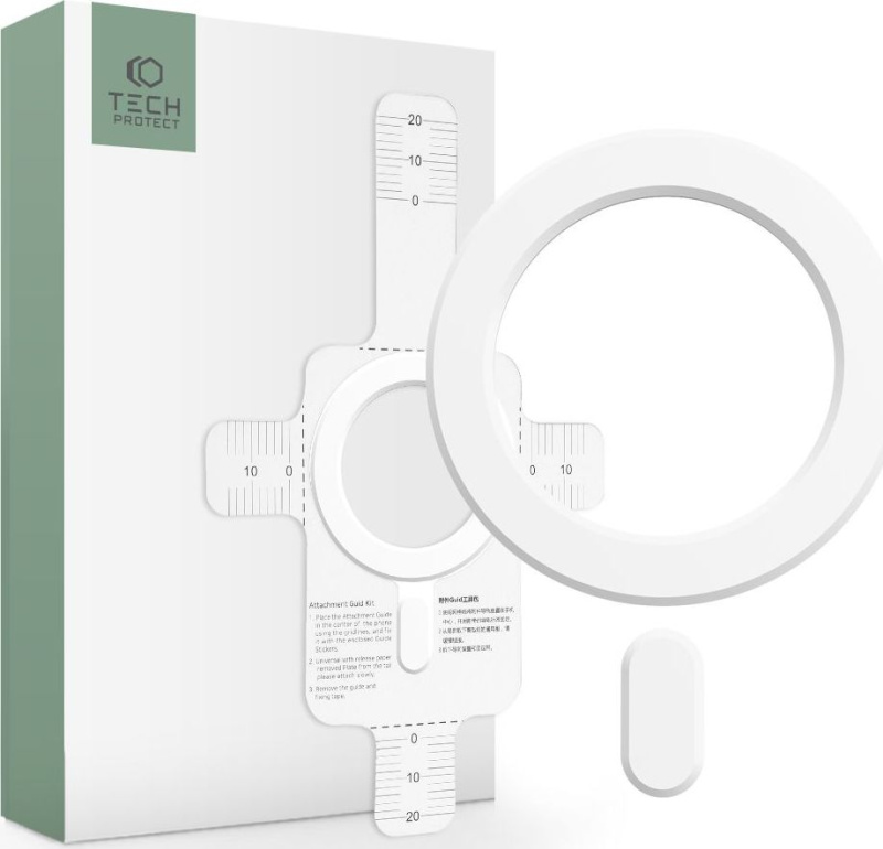 Tech-Protect Magnetická nálepka pro MagSafe nabíjení - Tech-Protect, Magmat Magnetic Ring White