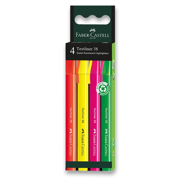 Zvýrazňovač Faber-Castell Textliner 38 sada 4 ks Faber-Castell