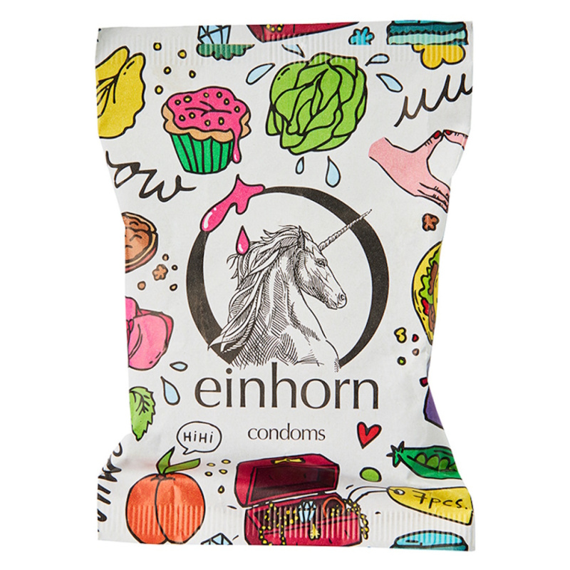 Einhorn Kondomy STANDARD - "Bali"- veganské, bez parfemace, 7 ks