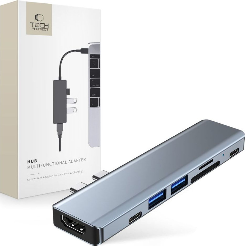 Tech-Protect Redukce / adaptér USB-C - Tech-Protect, V5-HUB 7in1