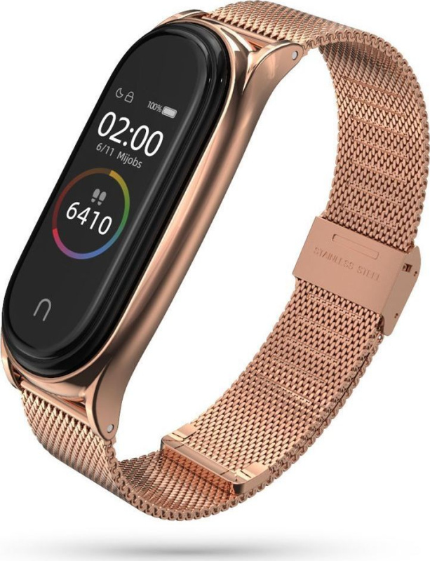 Tech-Protect Řemínek pro Xiaomi Mi Band 7 - Tech-Protect, Milaneseband Rose