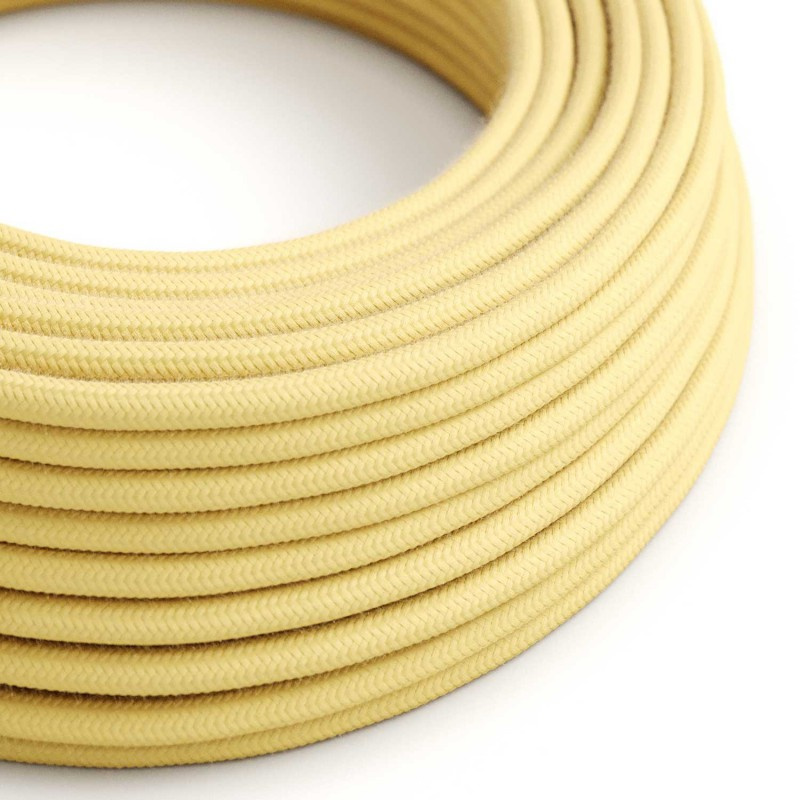 creative cables Bavlněný textilní elektrický kabel, RC10 bledě žlutý Počet žil: 3x0.75