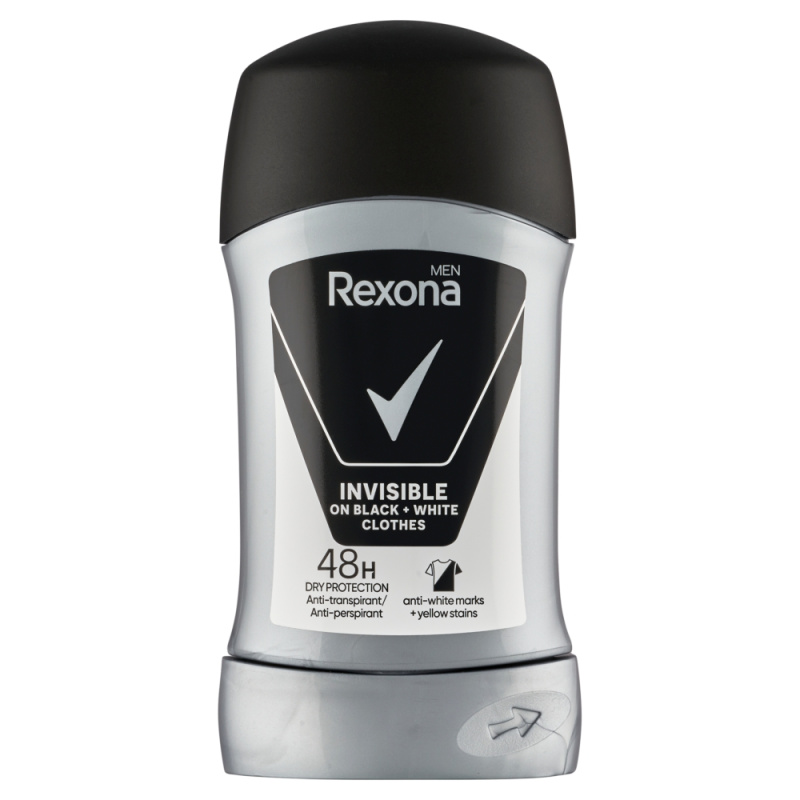 Rexona Invisible on Black + White Clothes Antiperspirant tuhý antiperspirant 48 H 50 ml