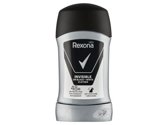 Rexona Invisible on Black + White Clothes Antiperspirant tuhý antiperspirant 48 H 50 ml