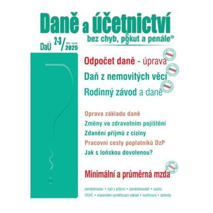 DaÚ 2-3/2025 Odpočet daně - úprava pravidel PORADCE s. r. o.