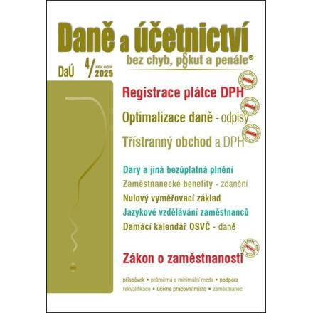 DaÚ 4/2025 Daně a účetnictví bez chyb, pokut a penále PORADCE s. r. o.
