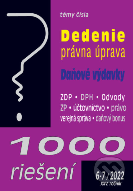 1000 riešení č. 6-7 / 2022 - Dedičské právo, Daňové výdavky