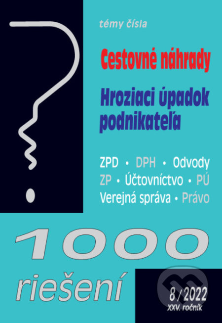 1000 riešení č. 8 / 2022 - Zvýšenie cestovných náhrad
