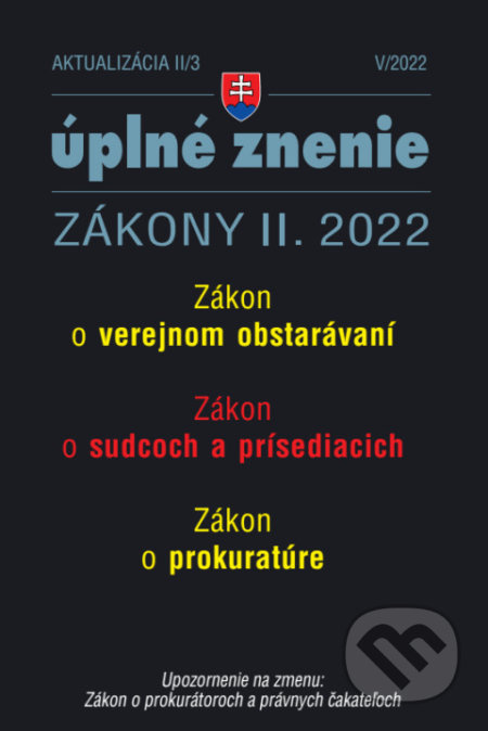 Aktualizácia II/3 / 2022 – Sudcovia a prokurátori (Verejné obstarávanie)