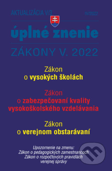 Aktualizácia V/3 / 2022 - štátna služba, inf. technológie verejnej správy